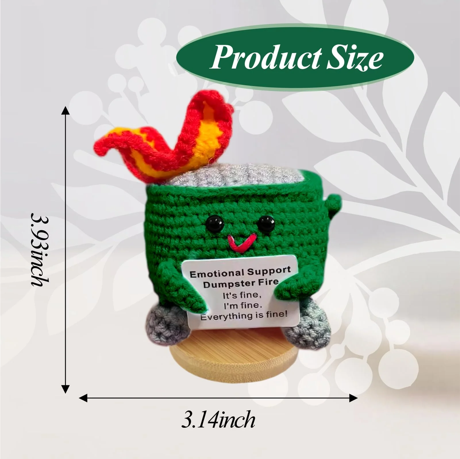 Nordkawa Emotional Support Dumpster Fire - Positive Crochet Christmas Birthday Gifts for Women Men Girls Coworker Friend, Handmade Knitting Thanksgiving Basket Dumpster Home Office Accessories Decor - Image 5