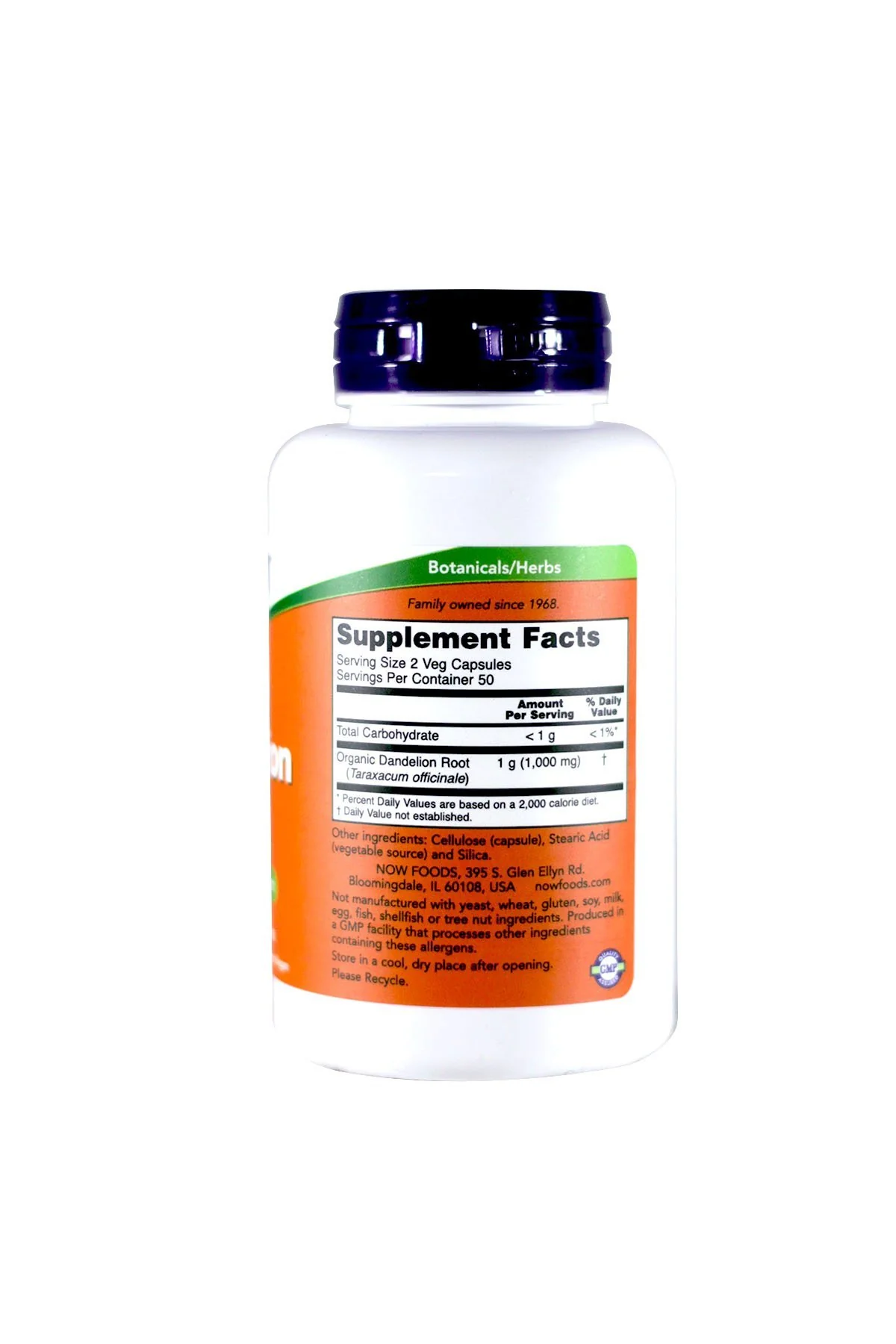 NOW Dandelion Root 500mg, 100 Capsules (Pack of 3) - Image 2
