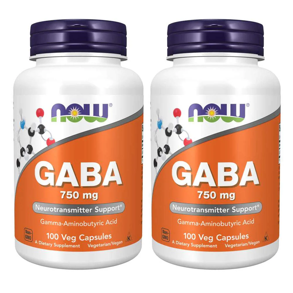 Now GABA 750mg, 100 Vcaps (2pack)