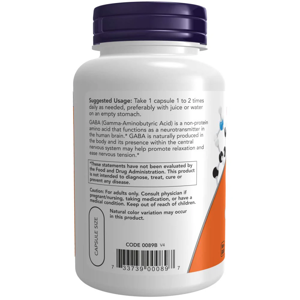 Now GABA 750mg, 100 Vcaps (2pack) - Image 7