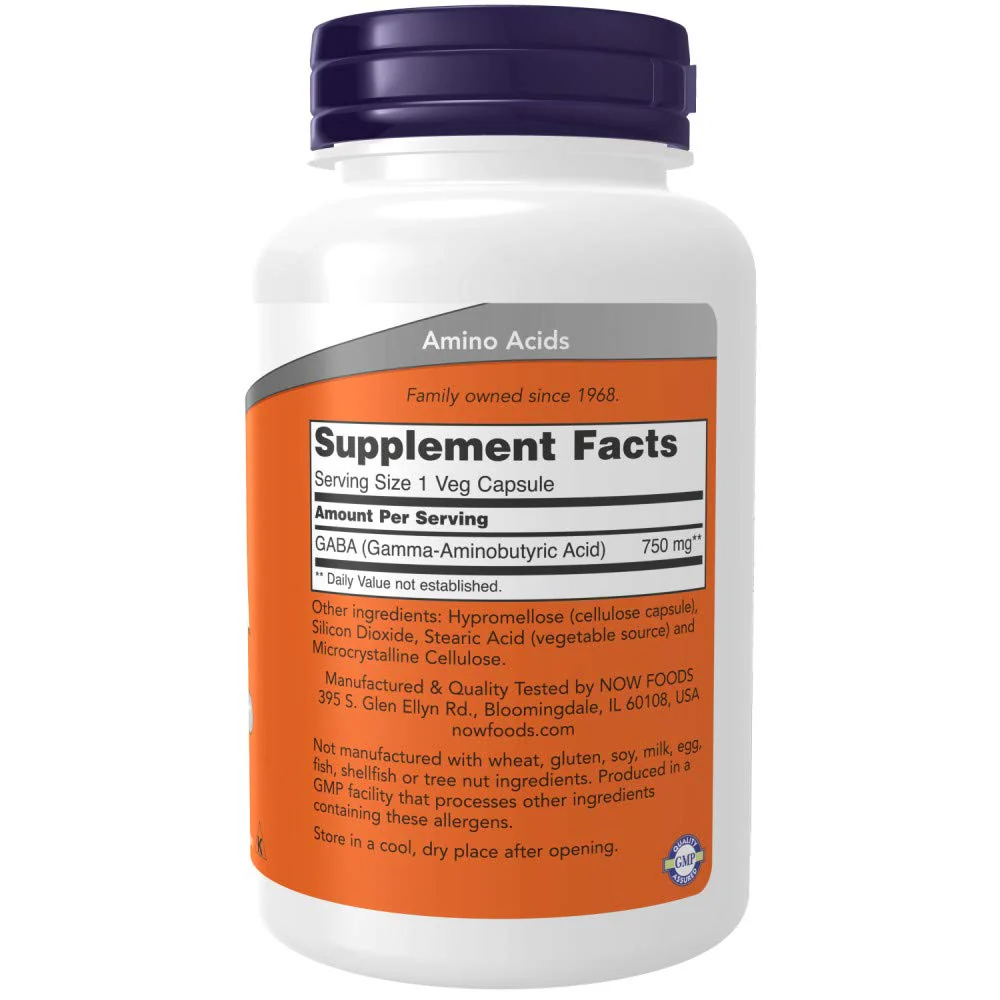 Now GABA 750mg, 100 Vcaps (2pack) - Image 8