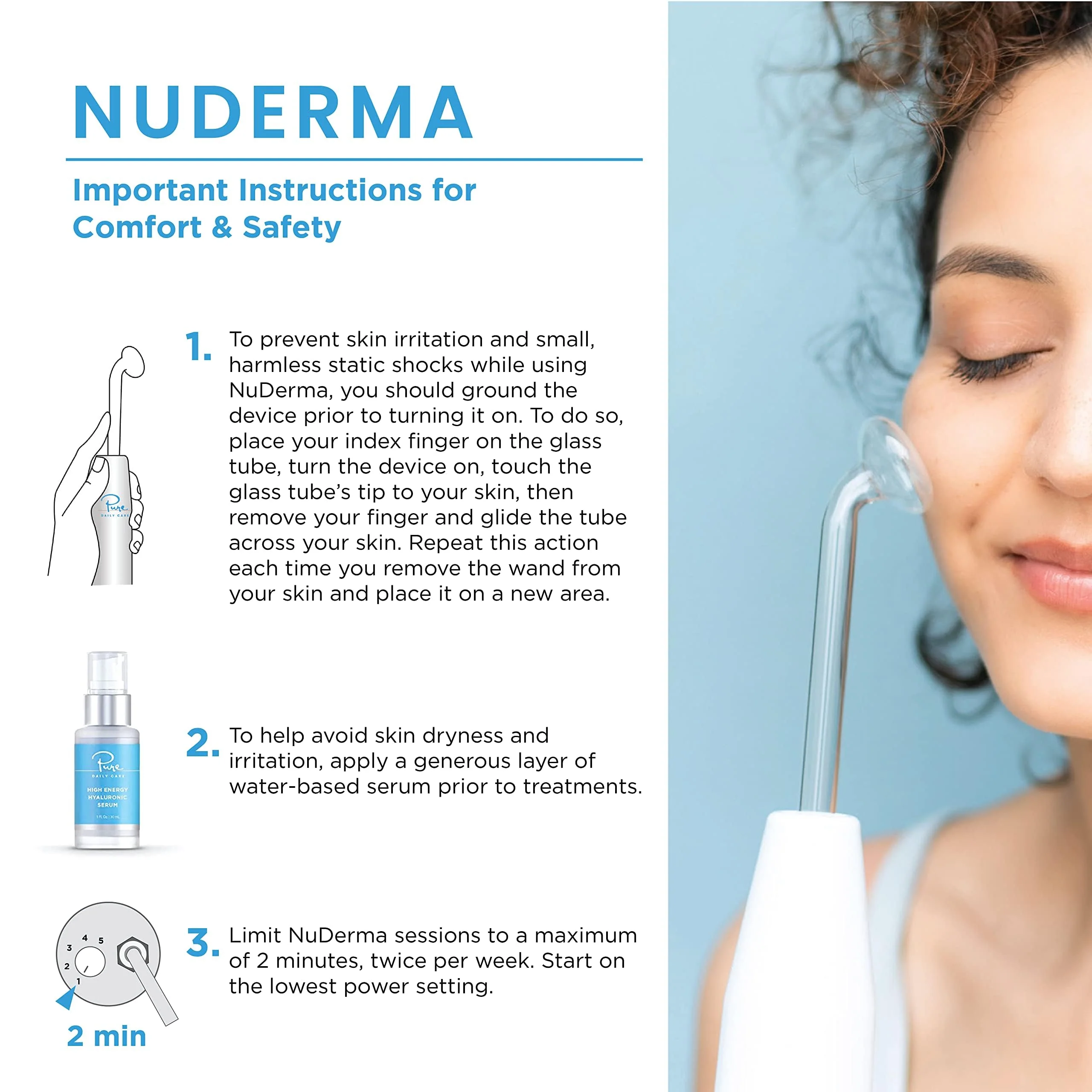 NuDerma Clinical Skin Therapy Wand - Portable Skin Therapy Machine w 6 Fusion Neon + Argon Wands – Anti Aging - Clarifying - Skin Tightening & Radiance - Wrinkle Reducing - Image 3