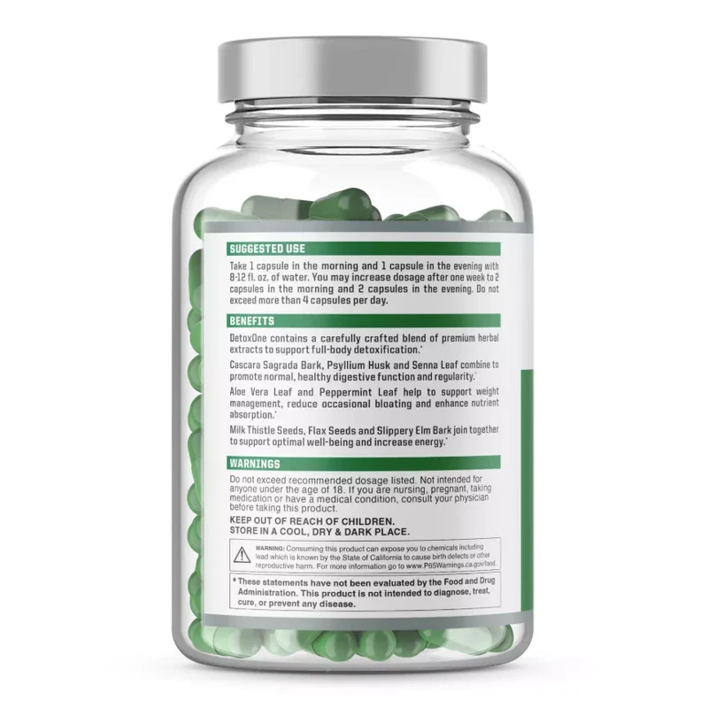 NUTRAONE NUTRITION DETOX ONE Weight Management Bloating Digestion 60 Capsules - Image 2