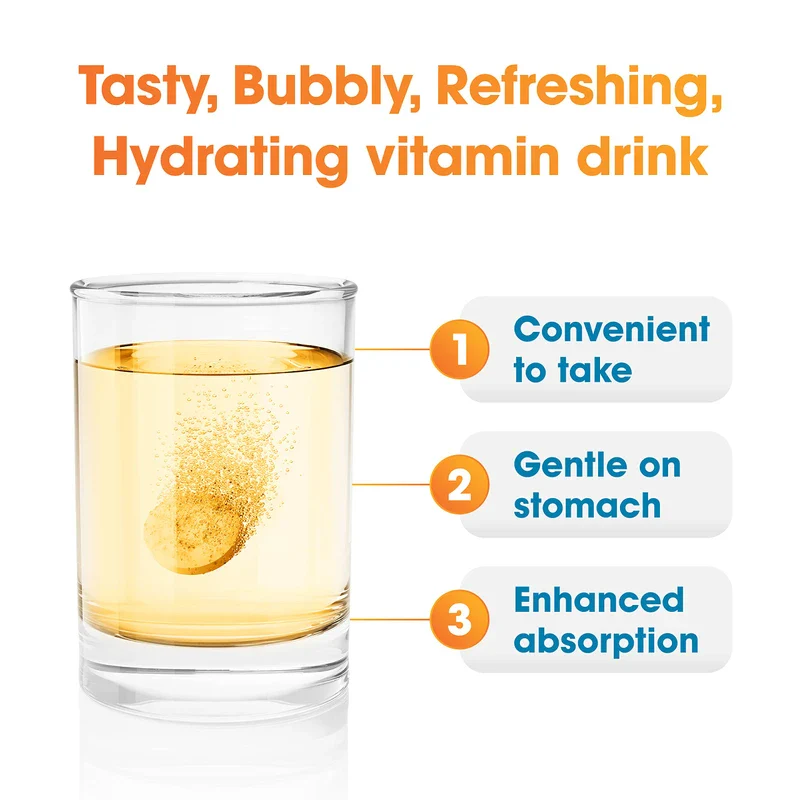 Nutrazul Immune Triple Action Effervescent Tablets - Vitamin C 1000 mg, Vitamin D 400 IU, Zinc 10mg I Orange 20's ( Pack of 3) I Gluten Free, Sugar Free, Lactose Free & Preservative Free I Maintains Immune Function, Healthy Bones, Cartilage, Teeth & Gums - Image 4