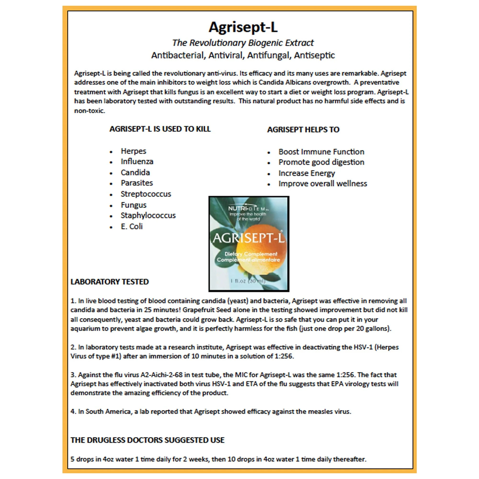 Nutri-Diem Agrisept - L Antioxidant 30ml (1 oz) 3 Bottles - Image 2