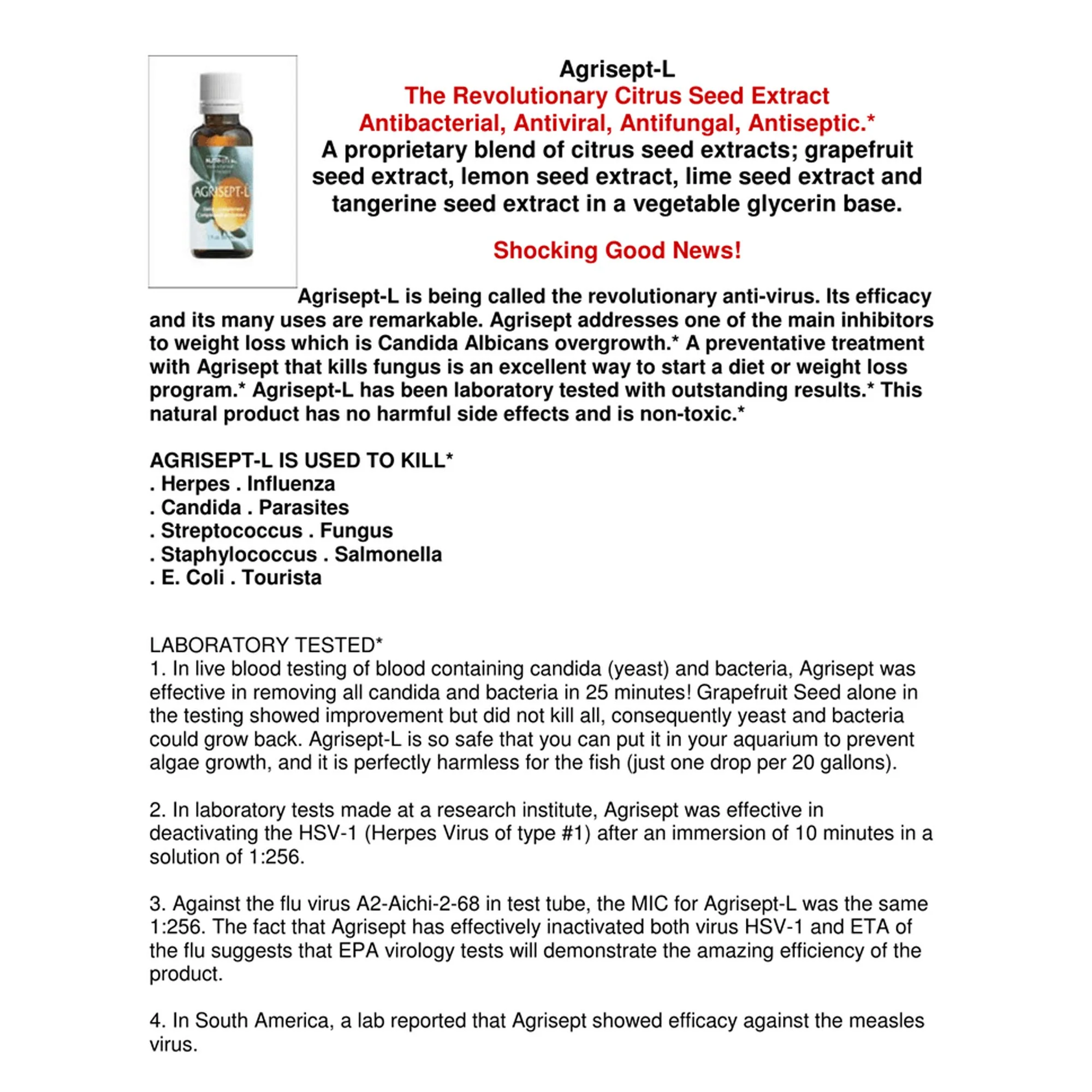 Nutri-Diem Agrisept - L Antioxidant 30ml (1 oz) 3 Bottles - Image 5