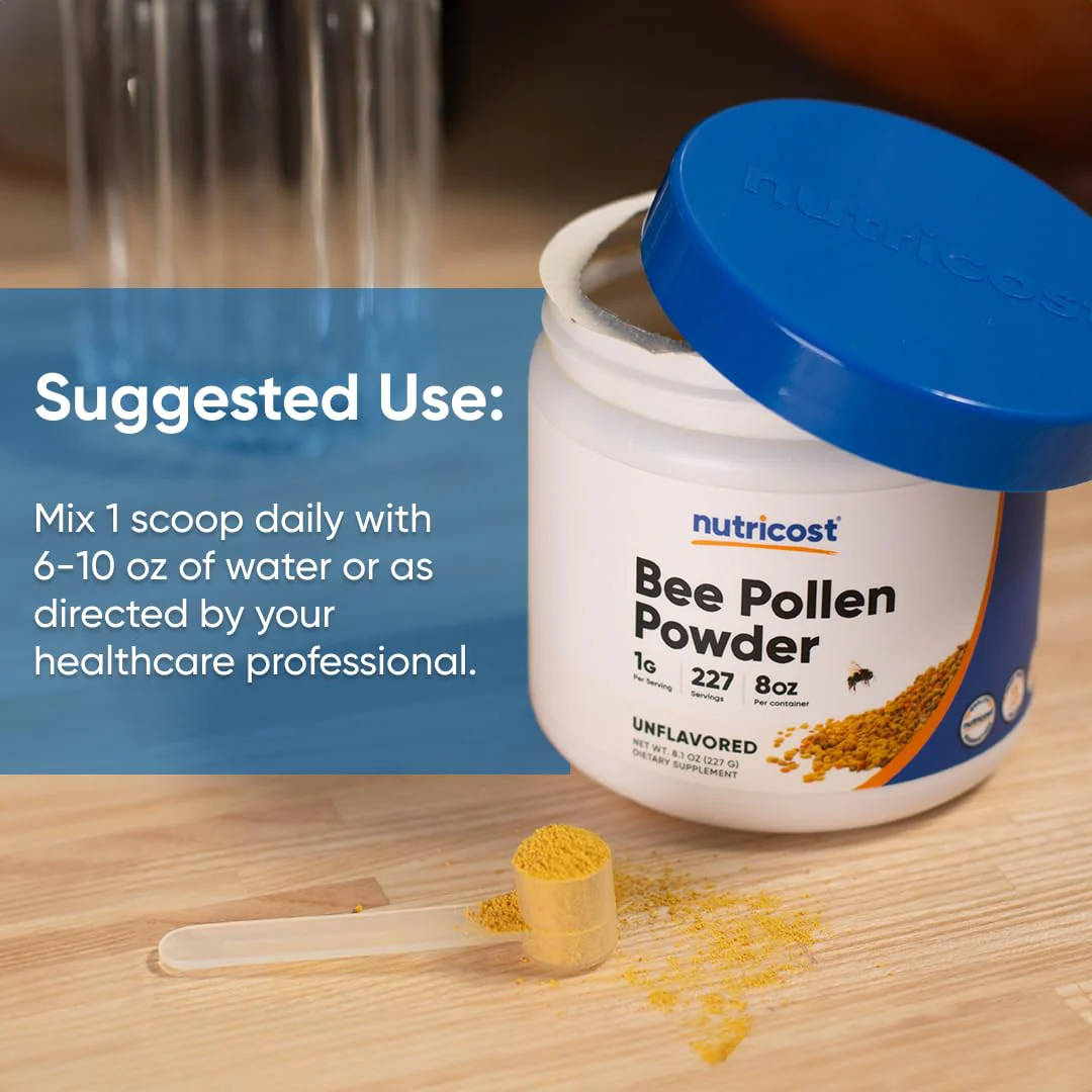 Nutricost Bee Pollen Powder (8 oz) (Unflavored) - 227 Servings, Gluten Free, Non-GMO, Vegetarian Dietary Supplement - Image 3