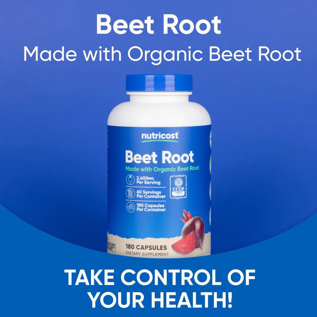 Nutricost Beet Root 2400mg, 180 Capsules - CCOF Certified Made with Organic Beet Root, Superfood, 60 Servings - Image 5