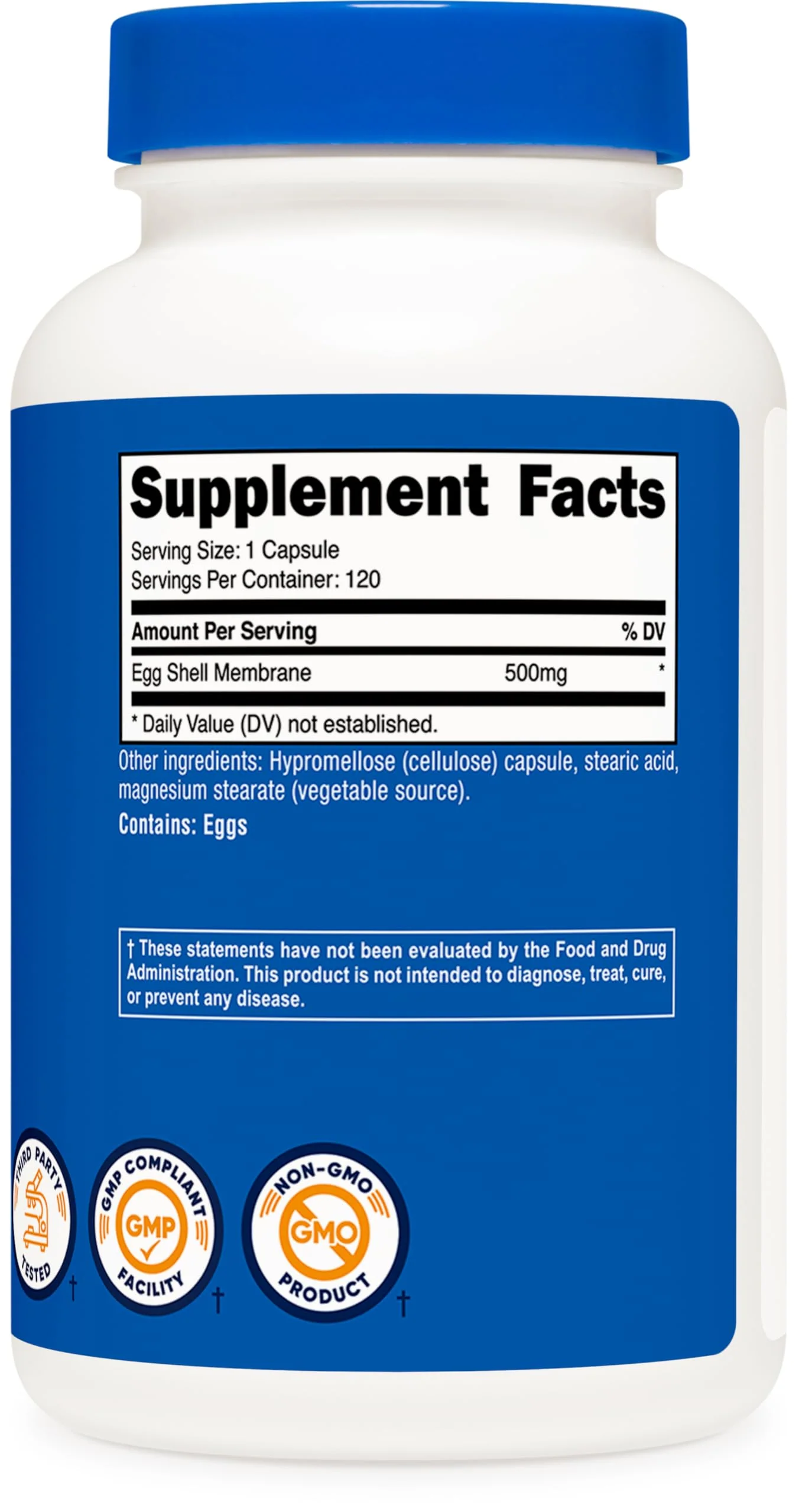 Nutricost Egg Shell Membrane, 500 MG Per Serving, 120 Capsules - GMO Free, Gluten Free - Image 2