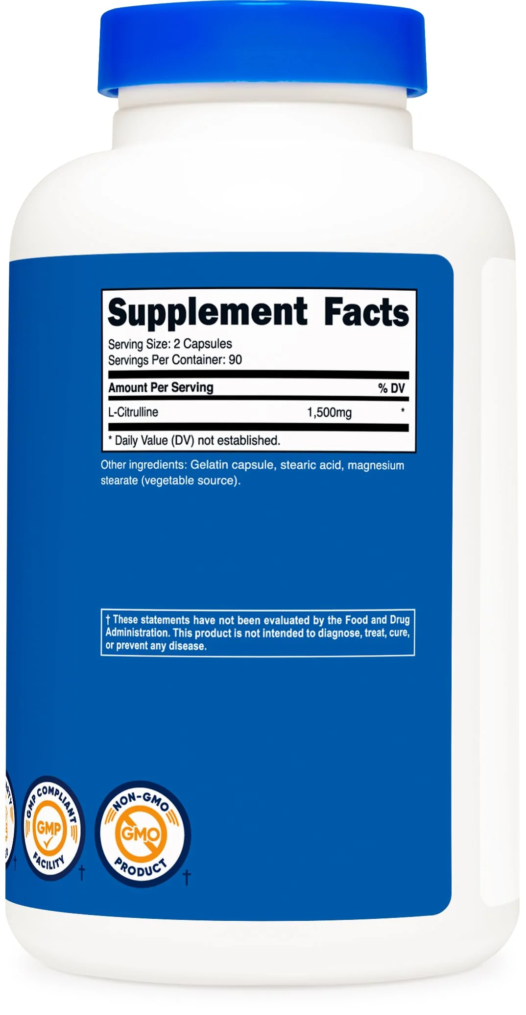 Nutricost L-Citrulline 750mg, 180 Capsules (3 Bottles) - Image 5