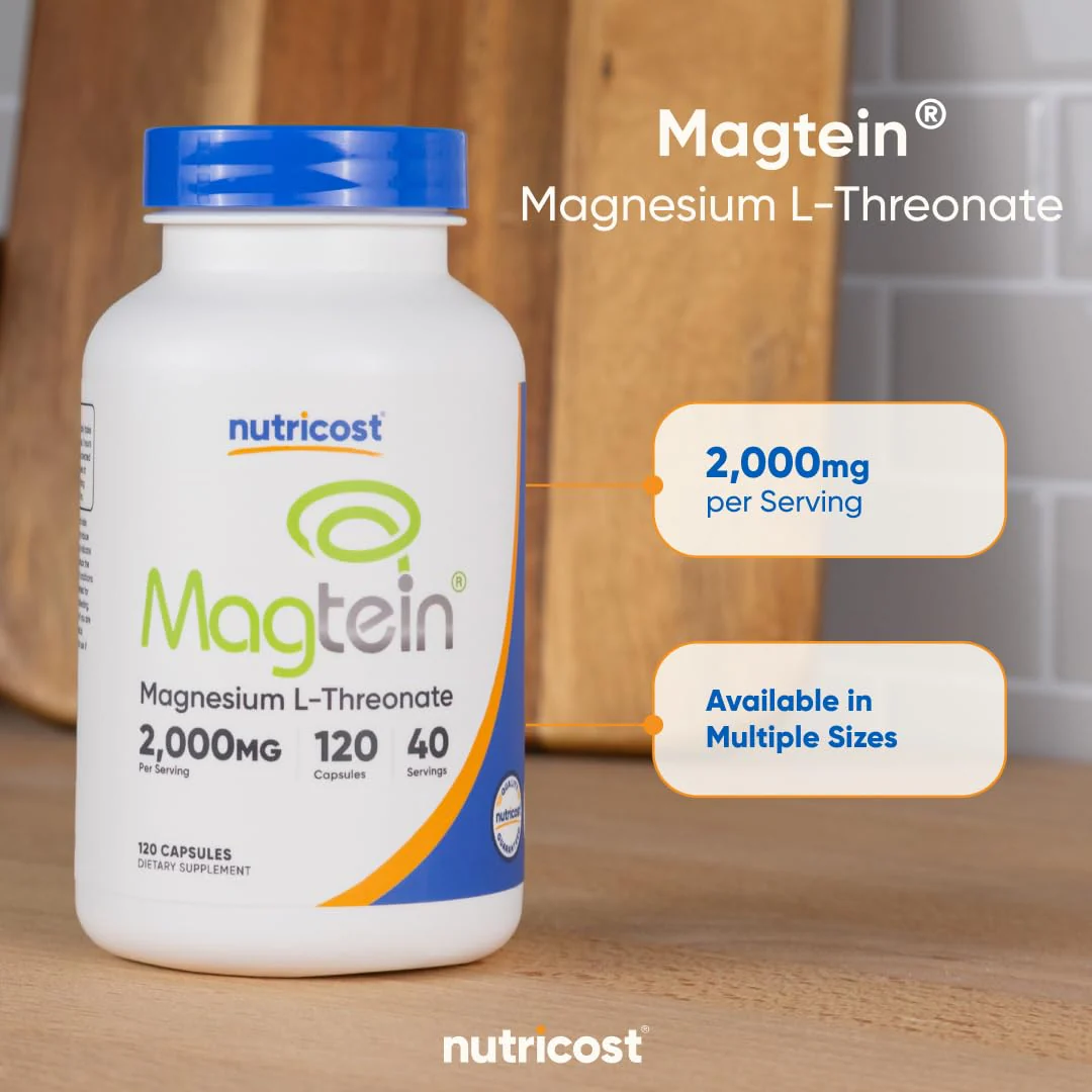 Nutricost Magnesium L-Threonate As Magtein 2000mg, 120 Capsules - Non-GMO, Gluten Free, Vegetarian Friendly - Image 4
