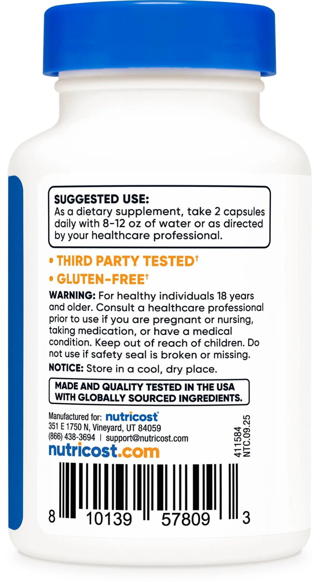 Nutricost NAD+ Supplement (1,000mg) 60 Capsules - Nicotinamide Adenine Dinucleotide, Vegan, GMO-Free, Gluten-Free, 30 Servings - Image 3