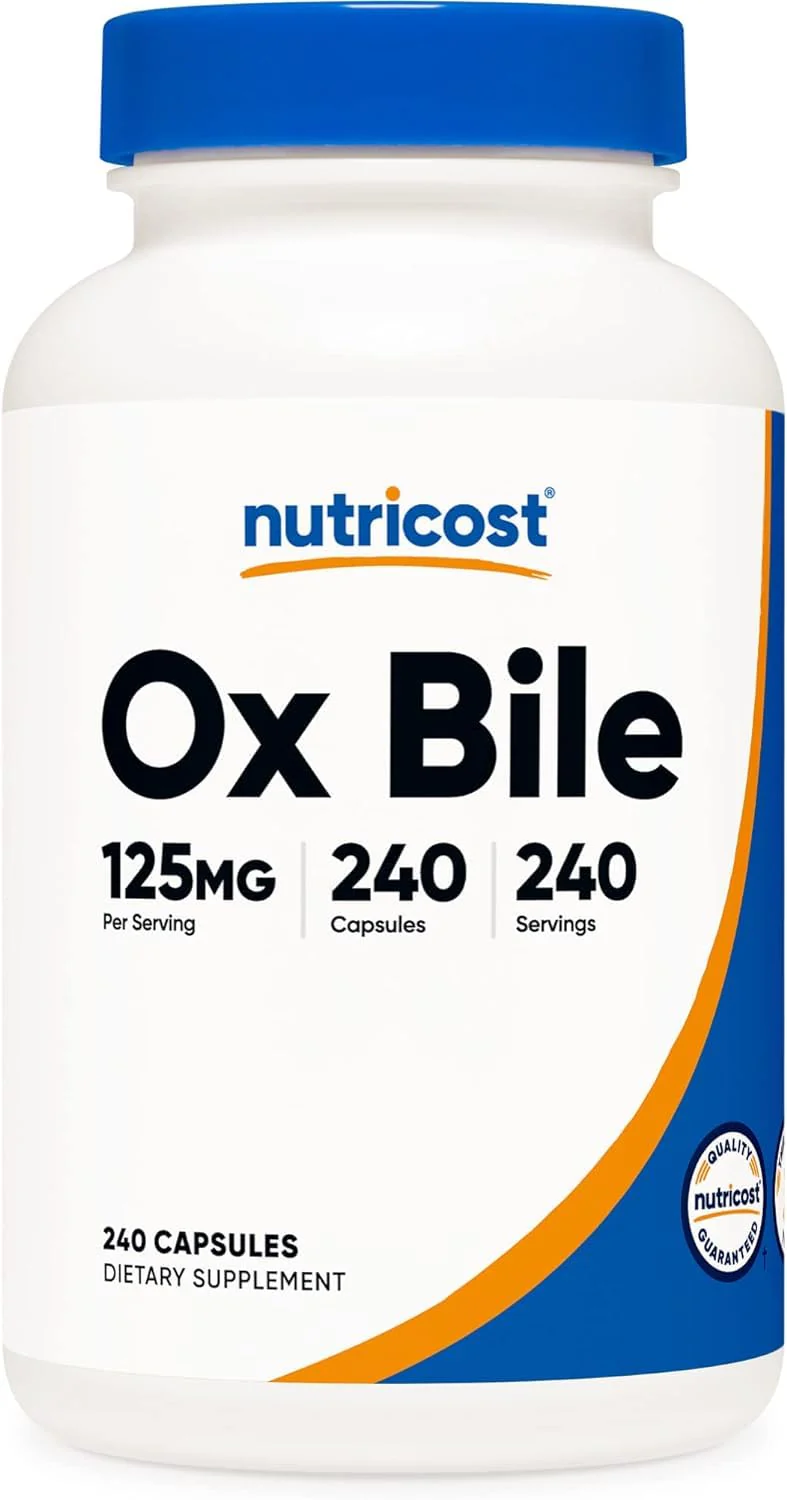 Nutricost Ox Bile Capsules 125mg, 240 Capsules - Non-GMO - Image 4