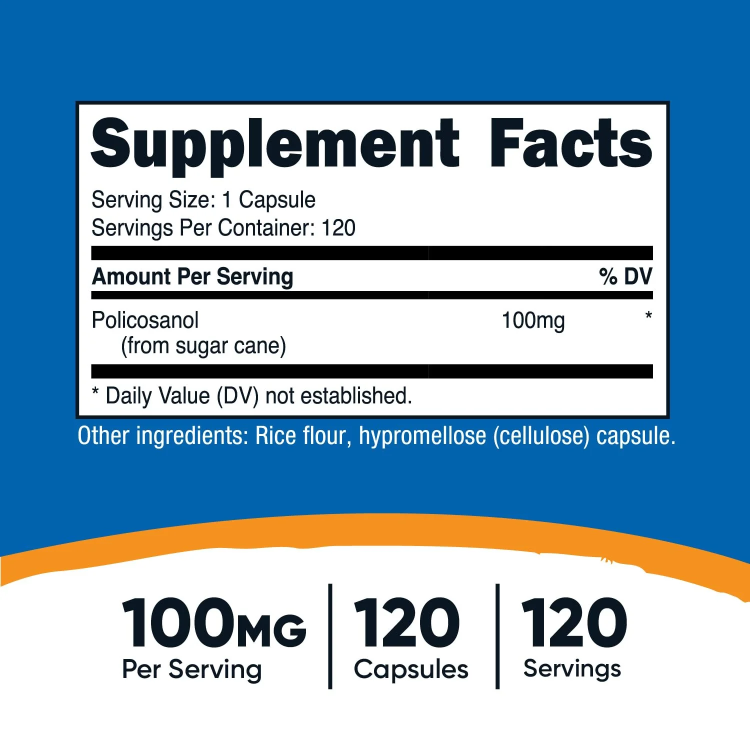 Nutricost Policosanol 100mg, 120 Capsules - Gluten Free, Non-GMO, and Vegetarian Friendly - Image 5