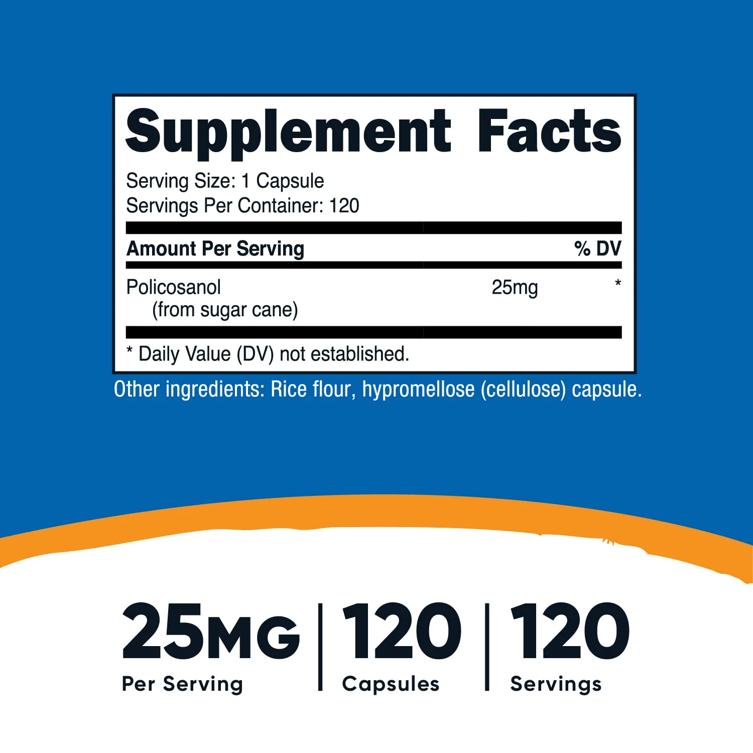 Nutricost Policosanol 25mg, 120 Capsules - Gluten Free, Non-GMO, and Vegetarian Friendly - Image 5