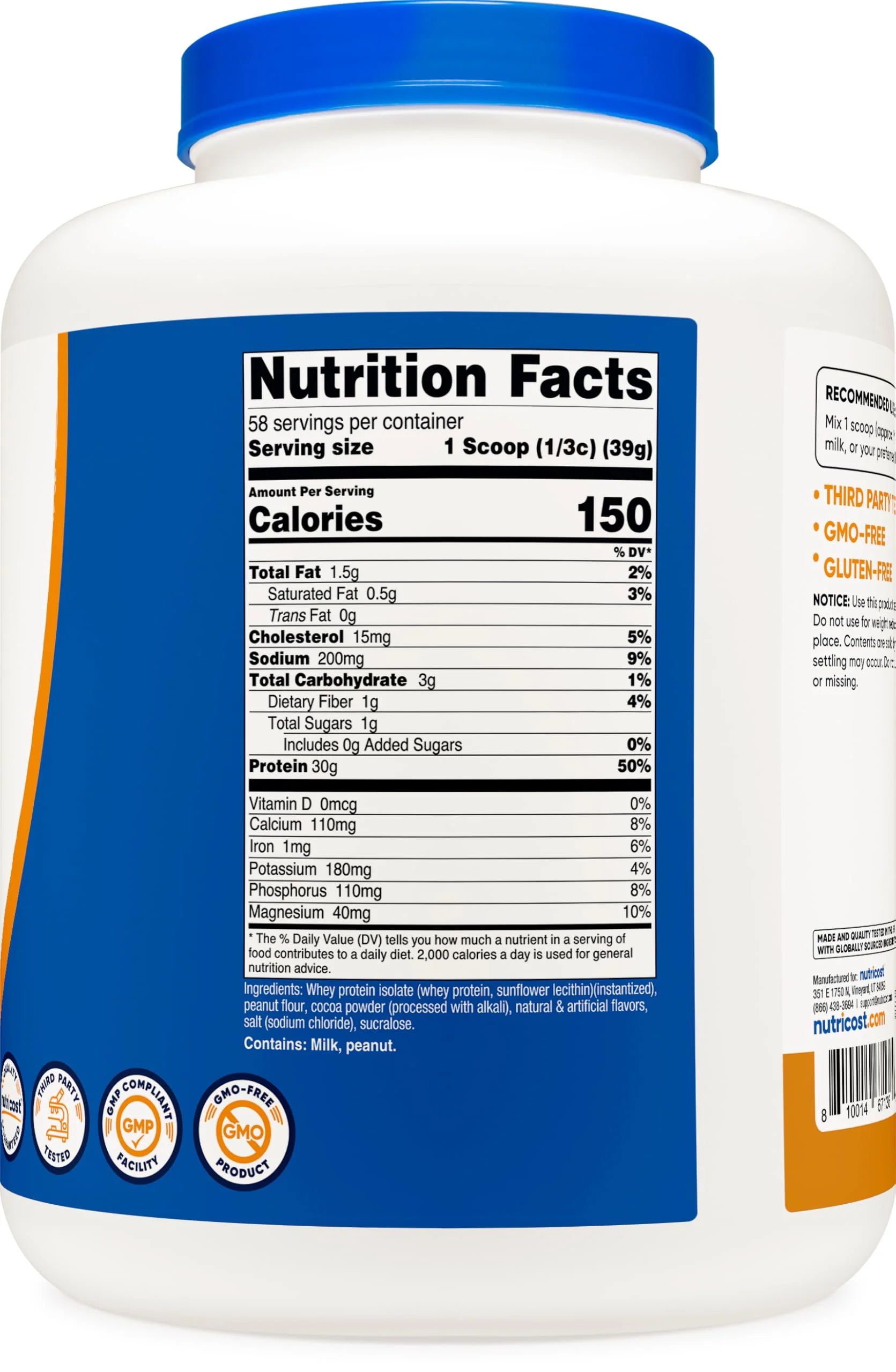 Nutricost Whey Protein Isolate (Chocolate Peanut Butter, 5 Pound) Protein Powder - Image 2