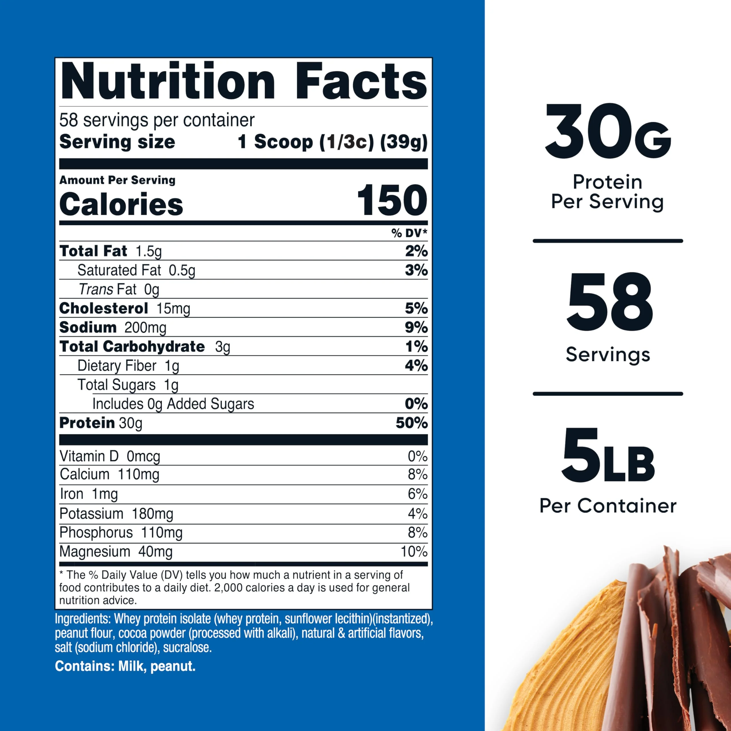 Nutricost Whey Protein Isolate (Chocolate Peanut Butter, 5 Pound) Protein Powder - Image 5