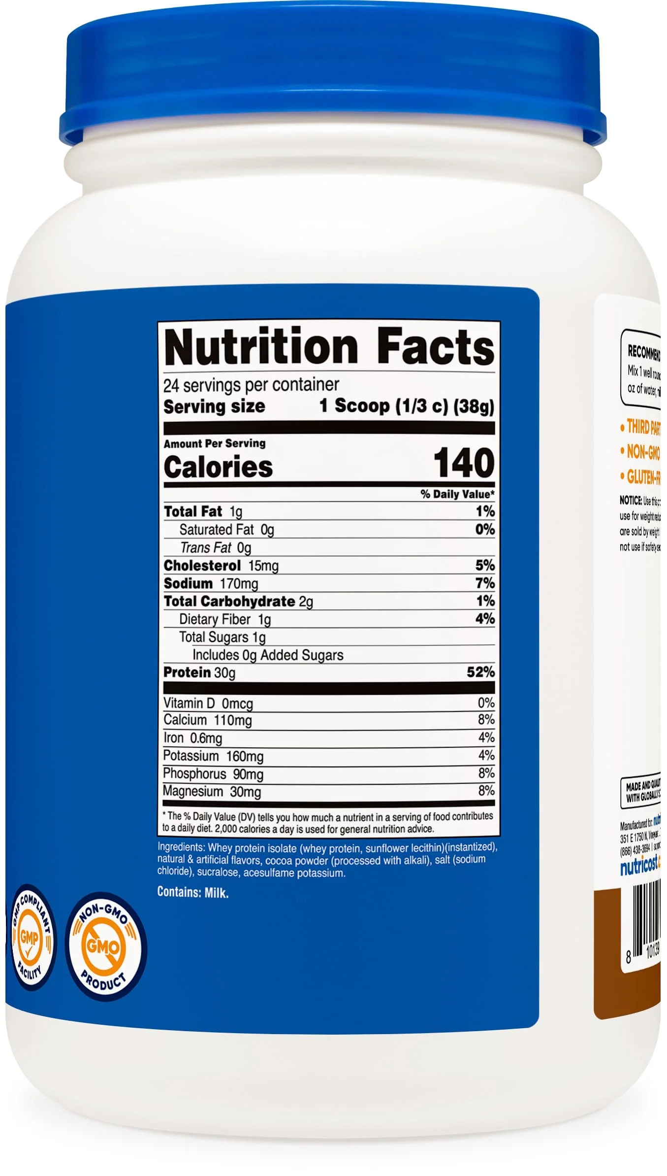 Nutricost Whey Protein Isolate (Mocha) 2LBS - Image 2