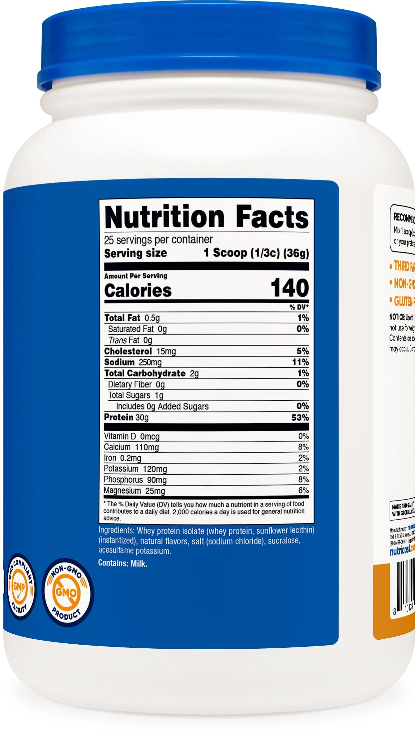 Nutricost Whey Protein Isolate (Salted Caramel) 2LBS - Image 2