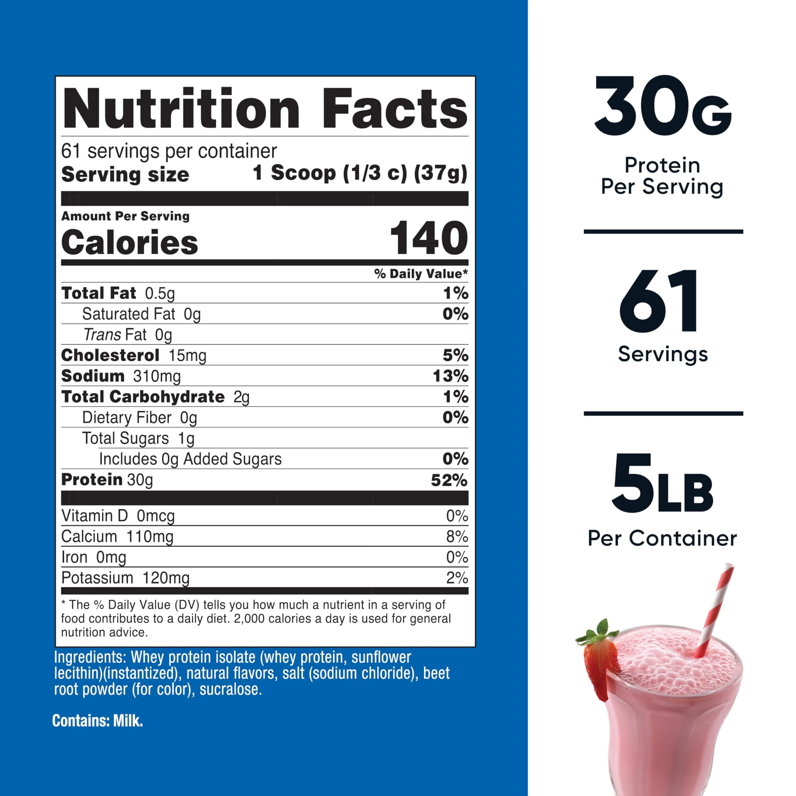 Nutricost Whey Protein Isolate (Strawberry Milkshake) 5LBS - Image 5