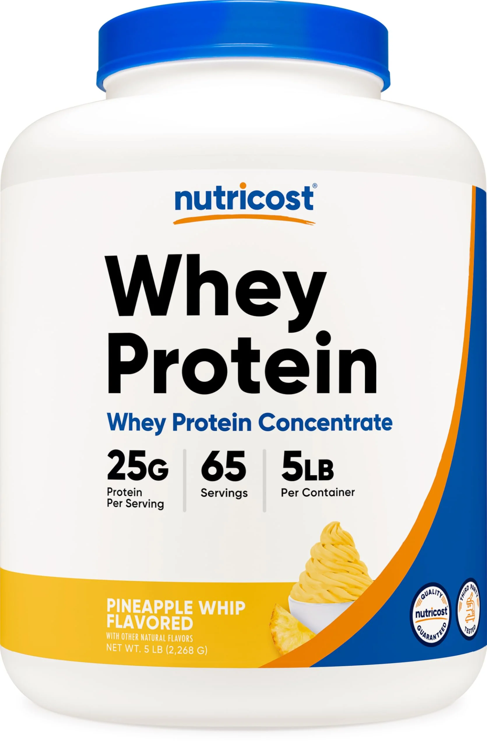 Nutricost Whey Protein Powder Pineapple (5 LBS) - Gluten-Free, GMO-Free, from Whey Protein Concentrate