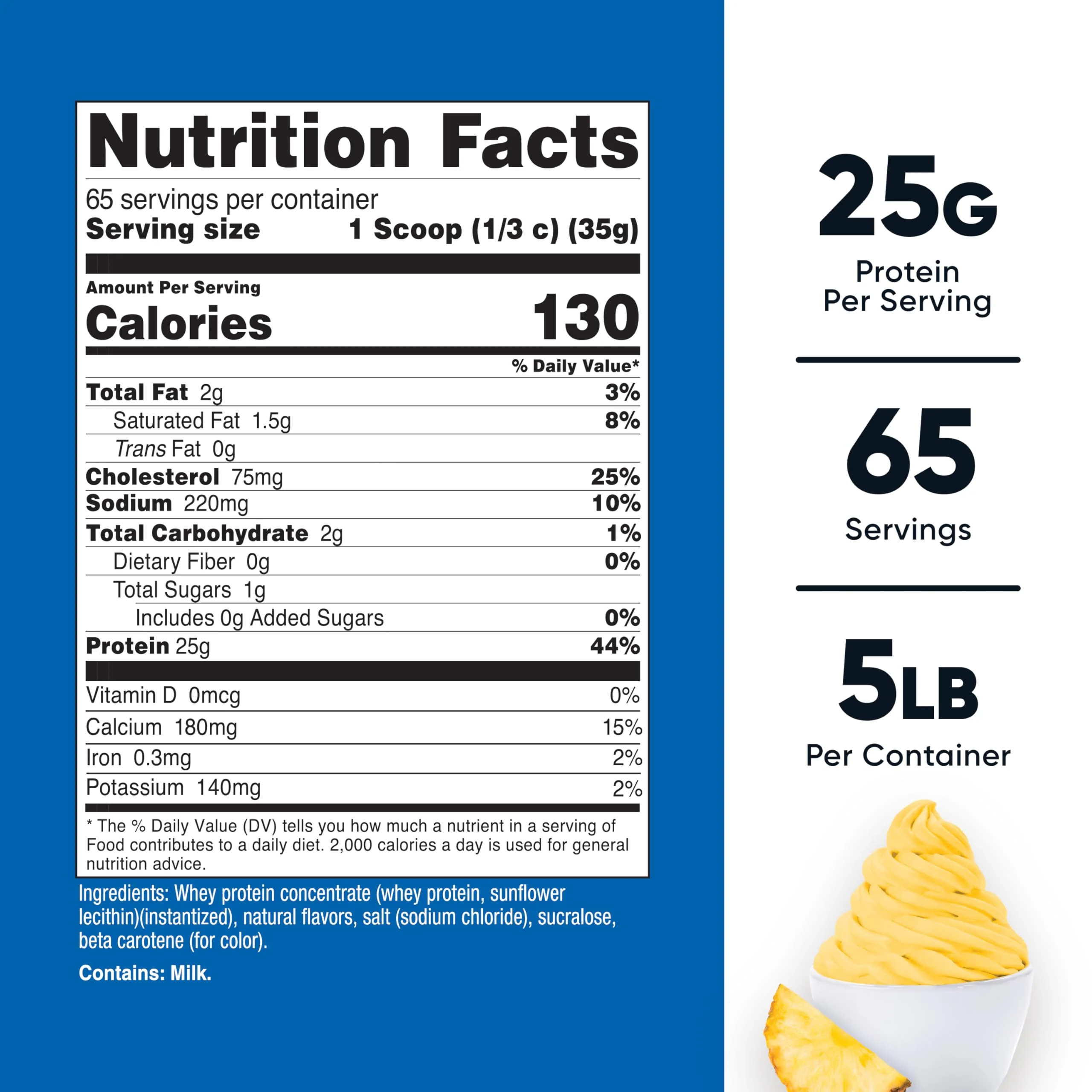 Nutricost Whey Protein Powder Pineapple (5 LBS) - Gluten-Free, GMO-Free, from Whey Protein Concentrate - Image 5