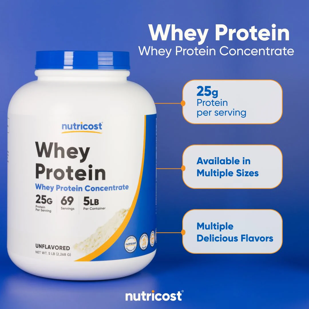 Nutricost Whey Protein Powder, Unflavored, 5 pounds - from Whey Protein Concentrate - Image 4