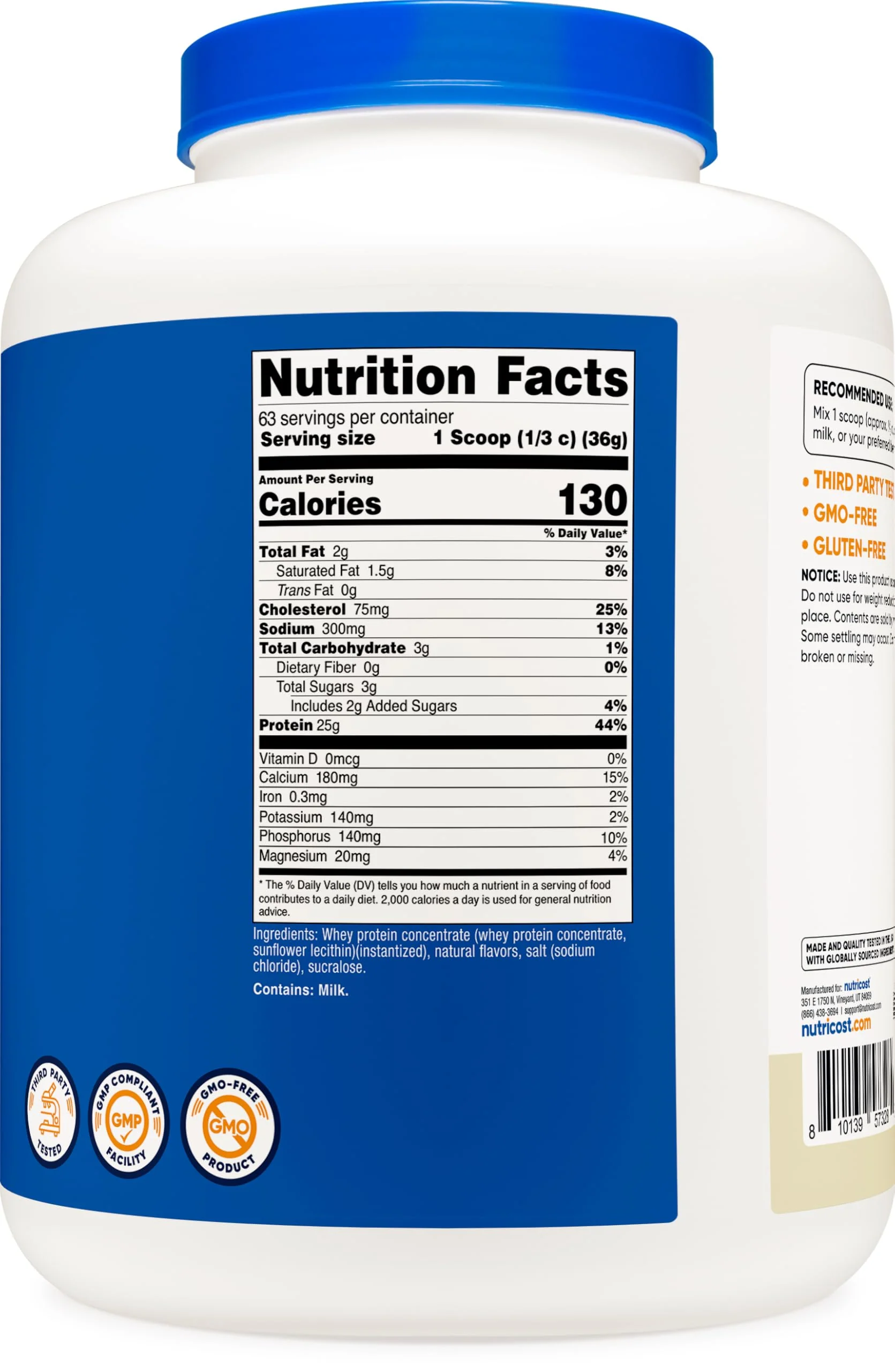 Nutricost Whey Protein Powder, Vanilla, 5 pounds - Whey Protein Concentrate - Image 2