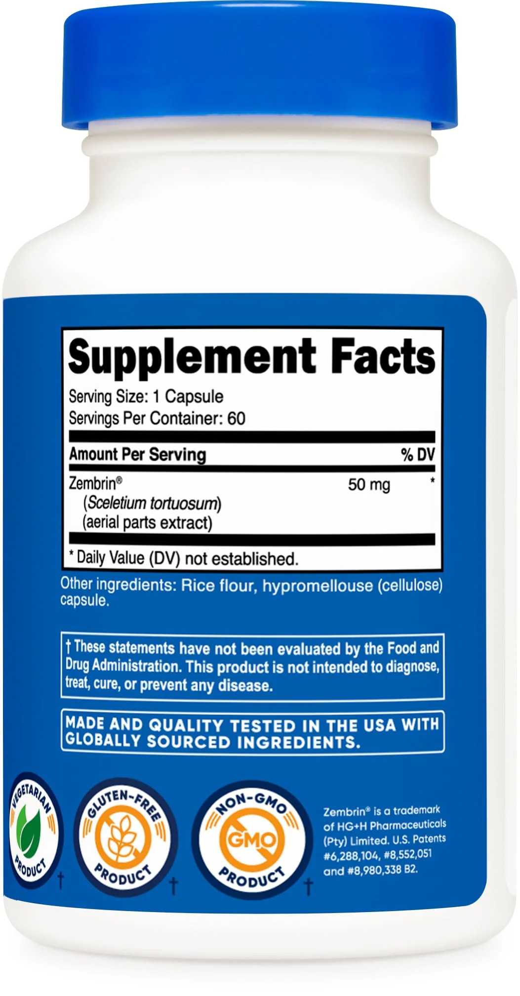 Nutricost Zembrin (Sceletium Tortuosum) 60 Capsules (50mg Each) - Vegetarian Capsules, Non-GMO, Gluten Free - Image 3