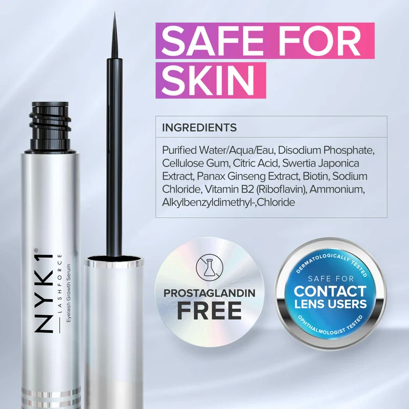 NYK1 CONCENTRATED Lash Serum For Eyelash Growth (3ml) LashForce Eyelash Serum To Grow Lashes Longer And Thicker Eyelash Growth Serum - Lash Growth Serum For Enhanced Eye Lash Serum Growth - Image 6