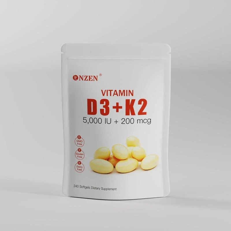 NZEN|Vitamin D3 K2 Supplement Softgels Healthcare Optimum Edible Fitness Dietary| 240 capsules