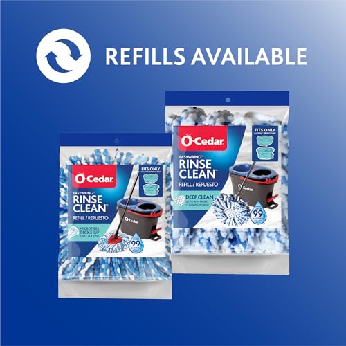 O-Cedar RinseClean Spin Mop & Bucket System + 1 Extra Mop Head | Clean with Clean Water | Removes 99% of Bacteria - Image 12