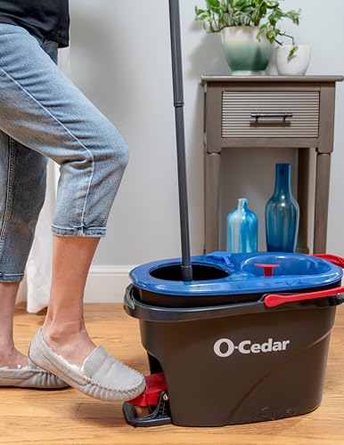 O-Cedar RinseClean Spin Mop & Bucket System + 2 Extra Mop Heads| Clean with Clean Water | Removes 99% of Bacteria - Image 6