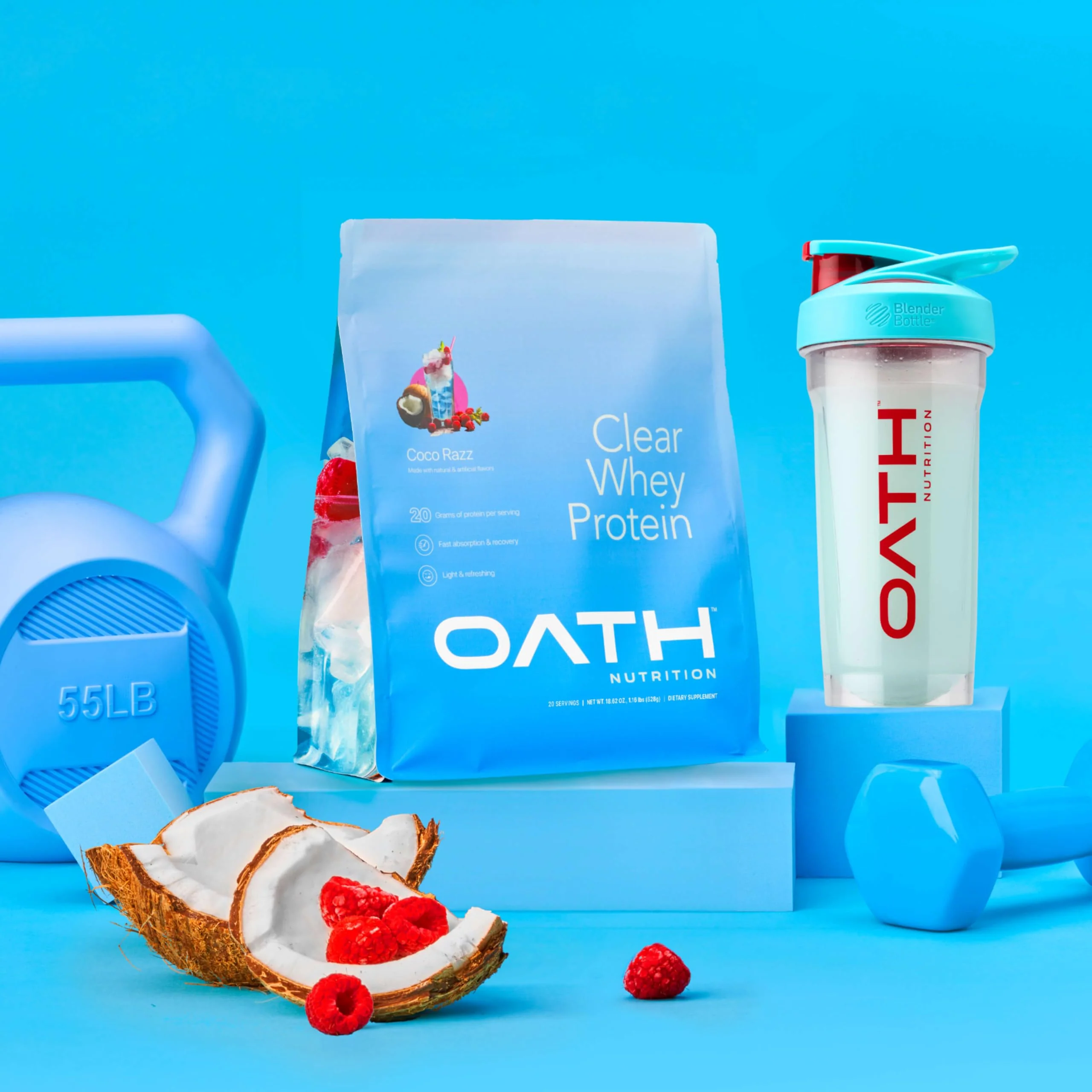 Oath Nutrition Clear Whey Isolate Protein Powder, Coco Razz, 20g Complete Protein per Serving, No Added Sugar, Grass-Fed, 18 Servings - Image 3