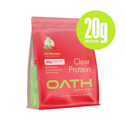 Oath Nutrition Clear Whey Isolate Protein Powder, Kiwi Strawberry, 20g Complete Protein per Serving, No Added Sugar, Grass-Fed, 18 Servings - Image 8
