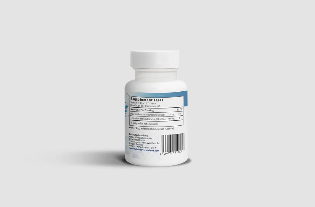 Objective Nutrients Thiamax Vitamin B1 (Thiamine TTFD) Capsules, No Fillers or Flow Agents, 100mg, 60 Count - Image 3