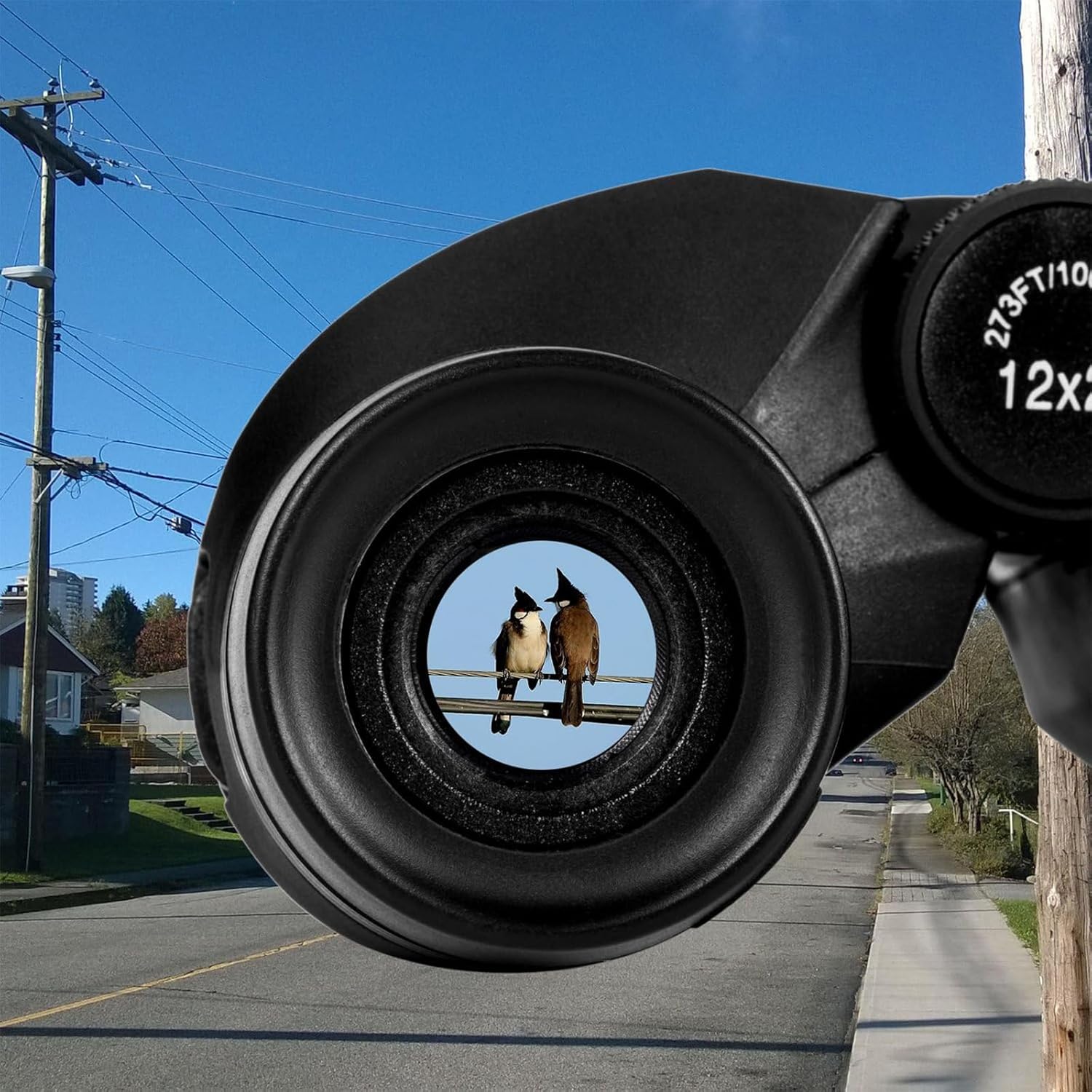 Occer Prismáticos compactos de 12 x 25 para adultos y niños, ocular grande impermeable con visión de poca luz, binoculares de fácil enfoque de alta potencia para observación de aves, caza al aire - Image 5