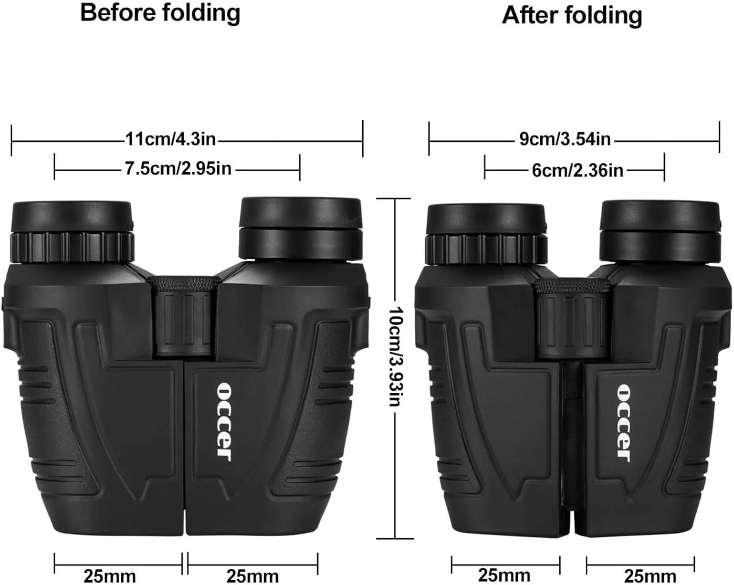 Occer Prismáticos compactos de 12 x 25 para adultos y niños, ocular grande impermeable con visión de poca luz, binoculares de fácil enfoque de alta potencia para observación de aves, caza al aire - Image 8