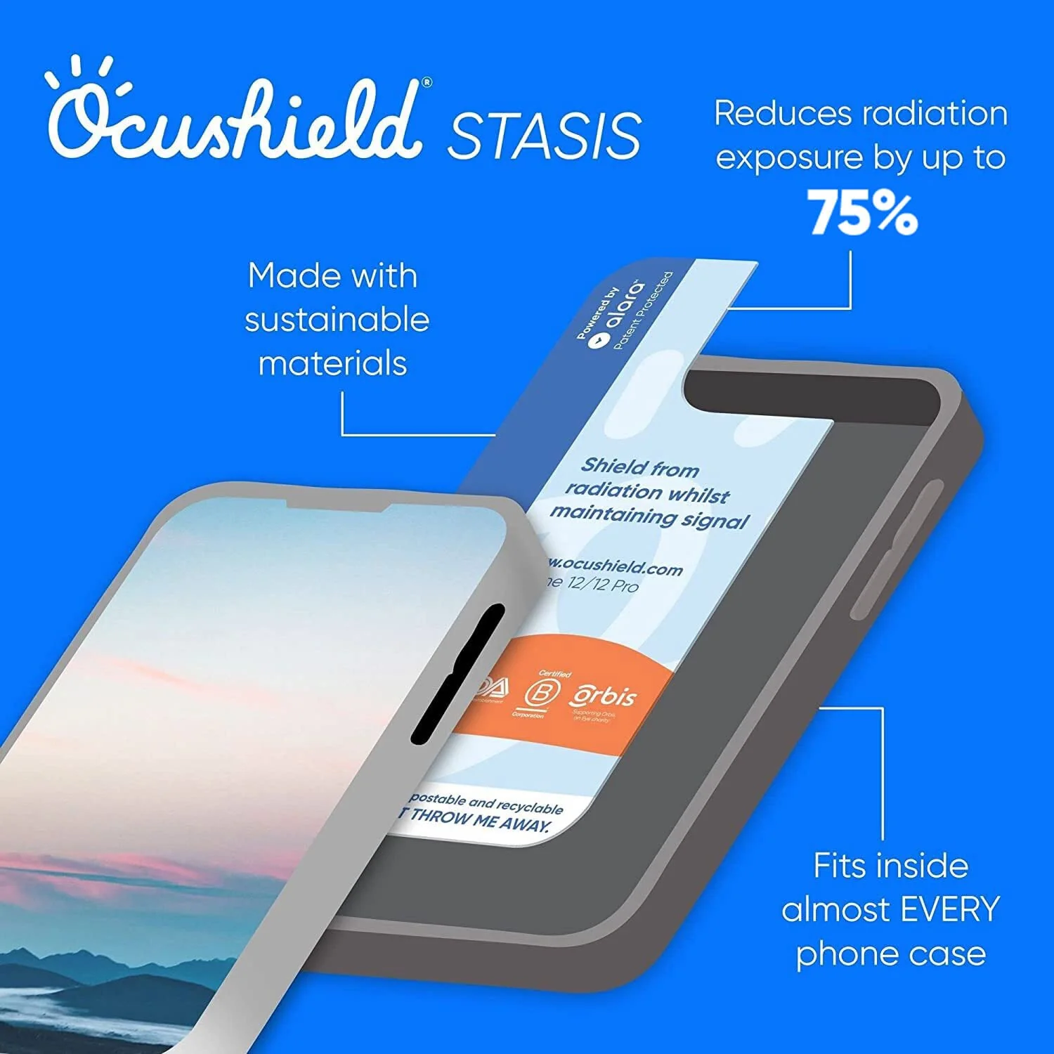 Ocushield Ultra Thin EMF Radiation Protection Insert for iPhone 13 Pro | 14 | 14 Pro - Maintain Signal Strength While Protecting from EMF - Image 6