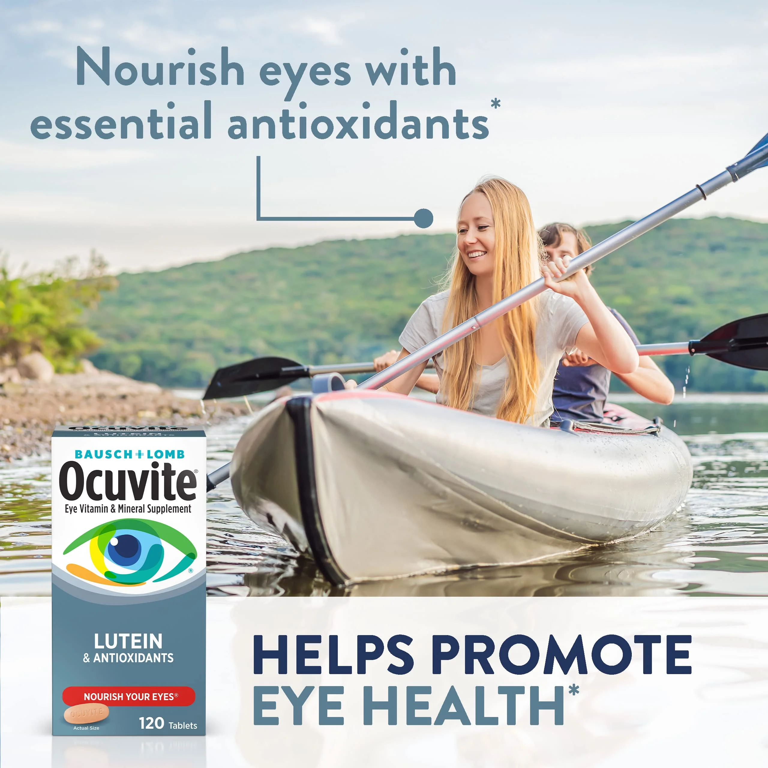 Ocuvite Bausch + Lomb Vitamin & Mineral Supplement Tablets with Lutein, 120 Count Bottle - Image 4