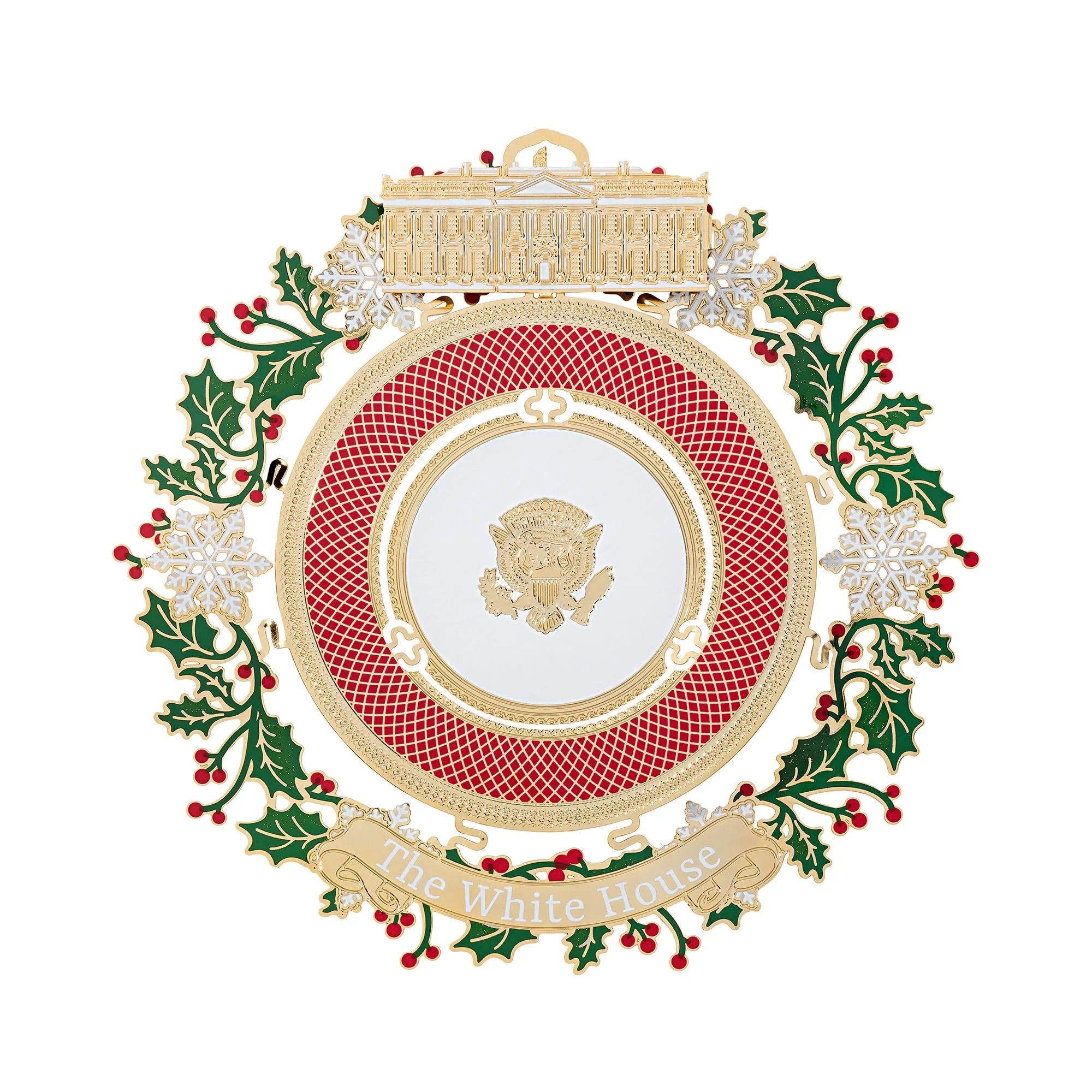 Official 2025 White House Christmas Ornament – Honors 150 Years of White House State Dinners, 24k Gold-Finished Brass, Includes Ribbon & Booklet, Collectible Gift in Keepsake Box, Made in USA