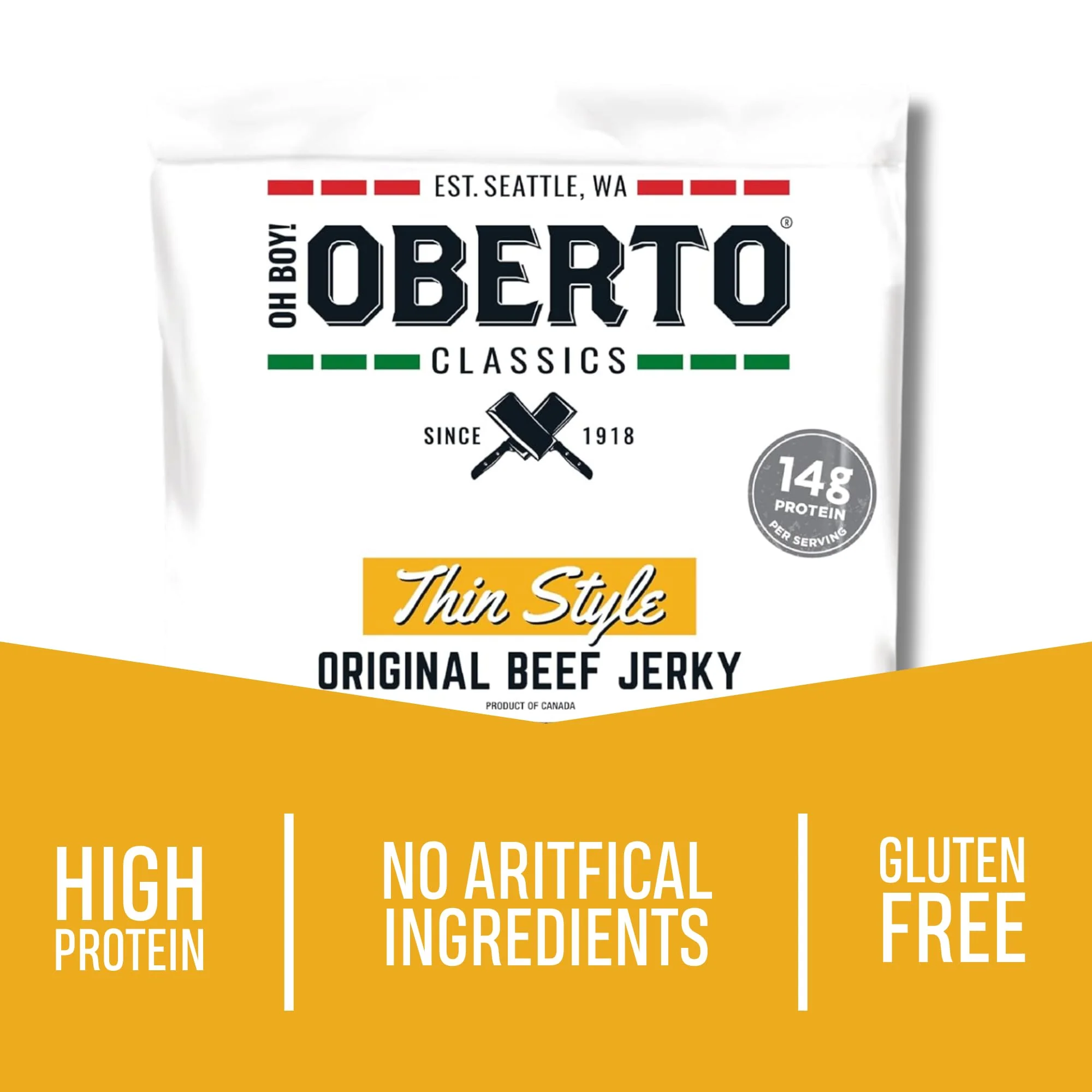 Oh Boy! Oberto Classics Thin Style Original Beef Jerky, 1.2 Ounce (Pack of 8) - Image 8