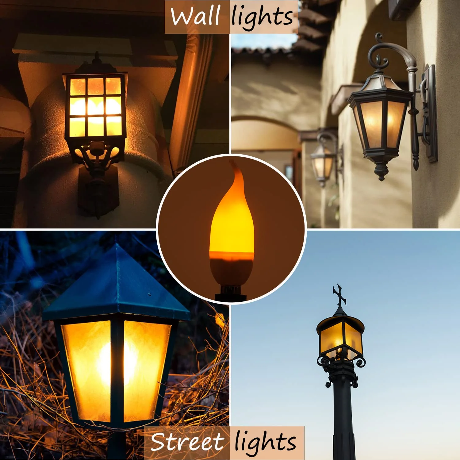 OHLGT E12 Flame Bulbs 8 Packs, 3 Mode LED Candelabra Flame Light Bulb 2.0 Watt Warm White Chandelier Flame Bulbs,1800k Candle Light Bulbs, Flame Tip for Christmas Party Decorations - Image 5