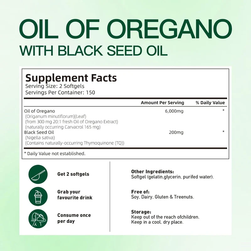 Oil of Oregano Softgels Vivonu | Capsules | Non-GMO | Gluten Free Formula - Image 6