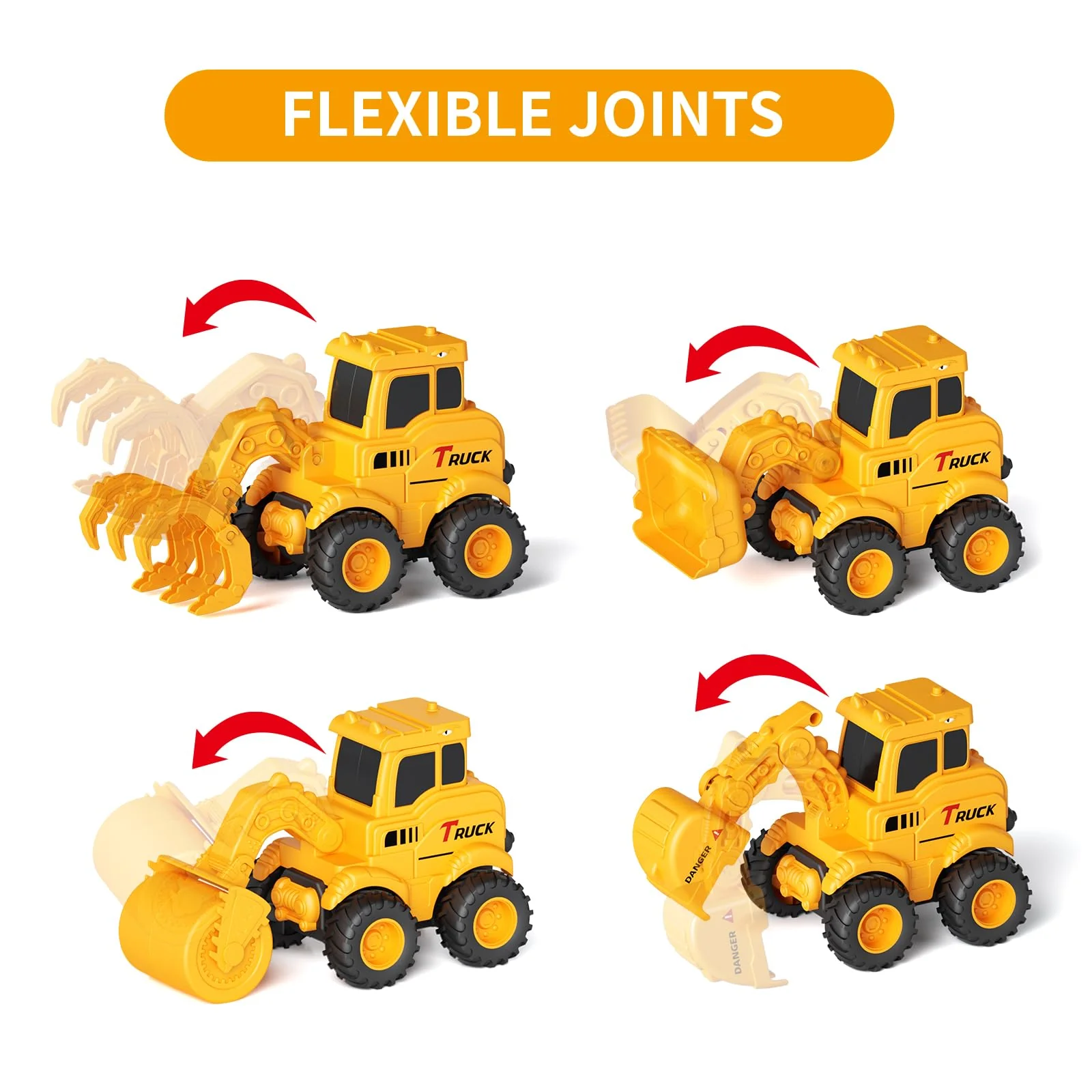 Olbyefly Construction Toys for 2 3 4 5 6 + Year Old Boys Kids Toddlers Girls, Sandbox Excavator Toy Trucks Construction Truck Toys Vehicles Bulldozer Road Roller Toy Christmas Birthday Gifts for Boys - Image 5