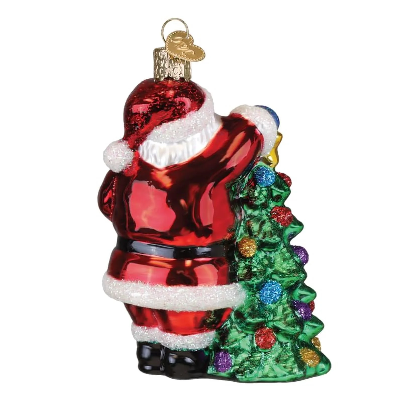 Old World Christmas 2025 Santa with Tree Glass Ornament for Holiday Tree - Image 4