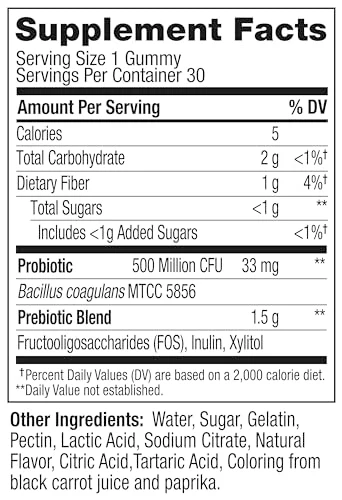 OLLY Probiotic + Prebiotic Gummy, Digestive Support and Gut Health, 500 Million CFUs, Fiber, Adult Chewable Supplement for Men and Women, Peach, 30 Day Supply - 30 Count - Image 4