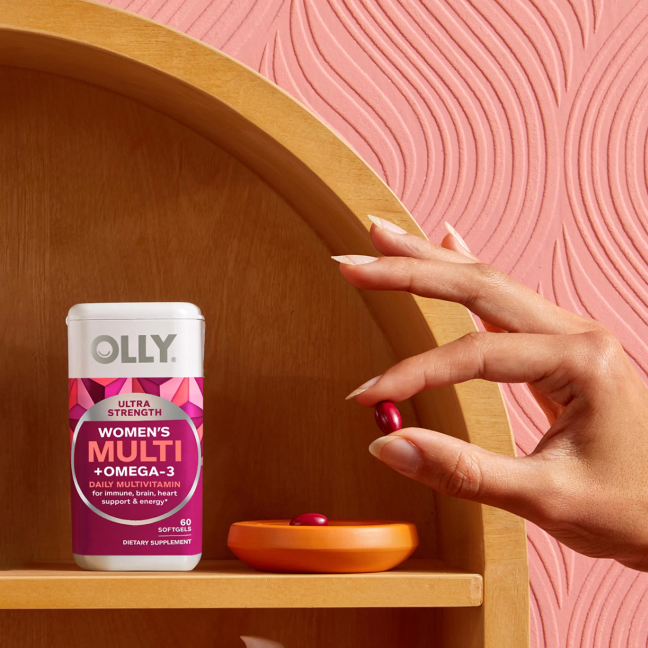 OLLY Ultra Women's Multi Softgels,Overall Health and Immune Support,Omega-3s,Iron,Vitamins A,D,C,E,B12,Daily Multivitamin,30 Day Supply -,60 Count (Pack of 2) - Image 3