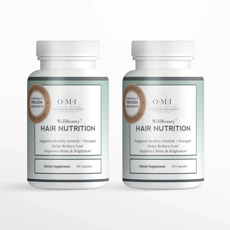 OMI WELLBEAUTY Hair Nutrition, Hair Growth Supplement for Women, Clinically Proven to Reduce Hair Loss, Doctor Formulated for Stronger Thicker Hair with Keratin, Biotin, Zinc (2)
