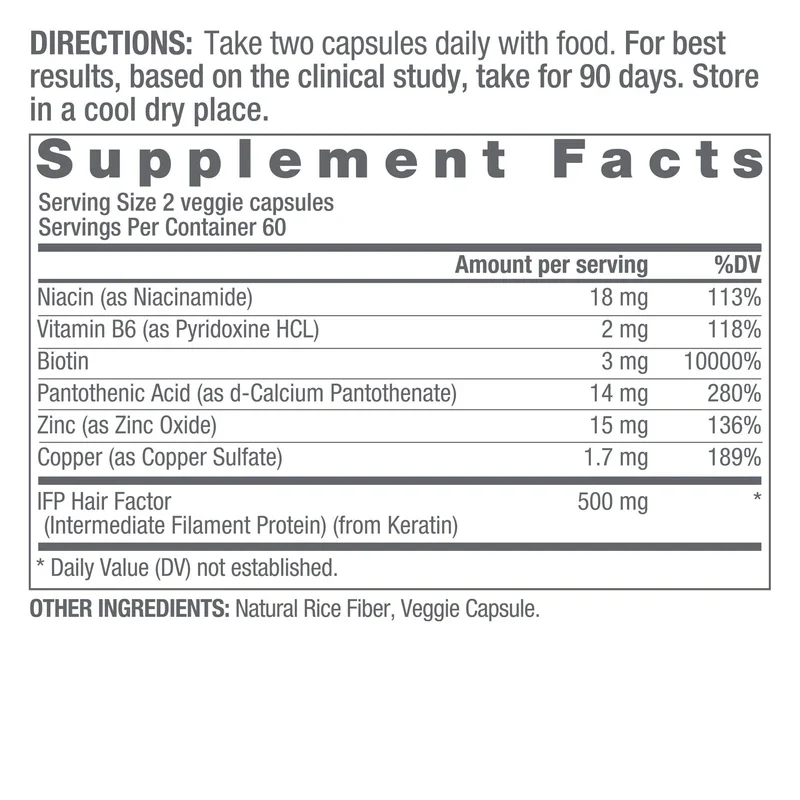 OMI WELLBEAUTY Hair Nutrition, Hair Growth Supplement for Women, Clinically Proven to Reduce Hair Loss, Doctor Formulated for Stronger Thicker Hair with Keratin, Biotin, Zinc (2) - Image 2